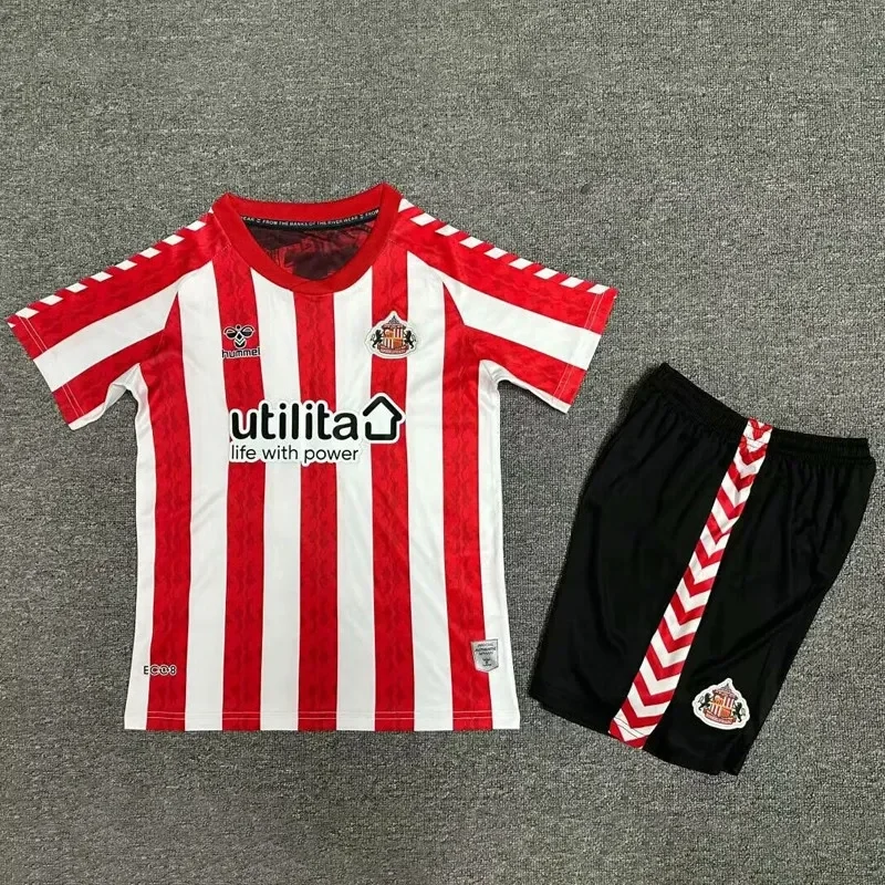 24-25 Sunderland Home Kids Soccer Jersey