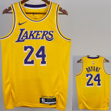 22-23 LAKERS BRYANT #24 Yellow Top Quality Hot Pressing NBA Jersey
