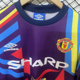 1992-1993 Man Utd Purple Goalkeeper Long Sleeve Retro Soccer Jersey (长袖)