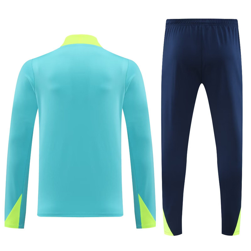 24-25 Brazil Green Kids Half Pull Tracksuit