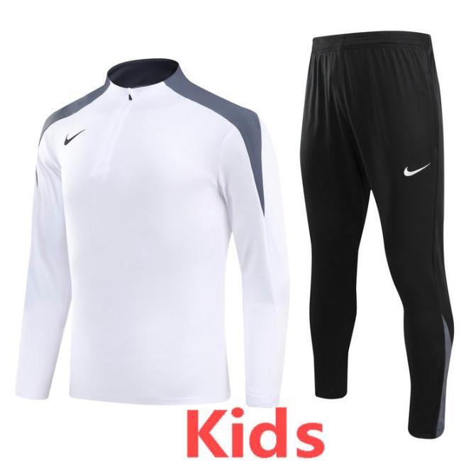 2024 NK White Kids Half Pull Tracksuit