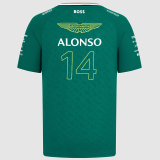 2024 F1 Aston Alonso #14 Green T-Shirts Racing Suit