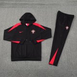 Mens Portugal Hoodie Sweatshirt + Pants Training Suit Black 2025