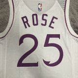 2018-19 Timberwolves ROSE #25 White Retro Top Quality Hot Pressing NBA Jersey