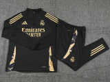 24-25  Real Madrid Black Half Pull Tracksuit