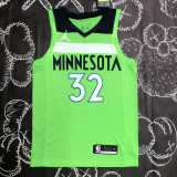 Timberwolves TOWNS #32 Fluorescent Green Top Quality Hot Pressing NBA Jersey