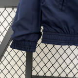 2024 Real Madrid  Black & Dark Blue Double Sided Windbreaker