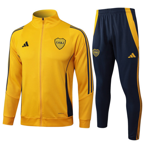 Mens Boca Juniors Jacket + Pants Training Suit Yellow 2024/25