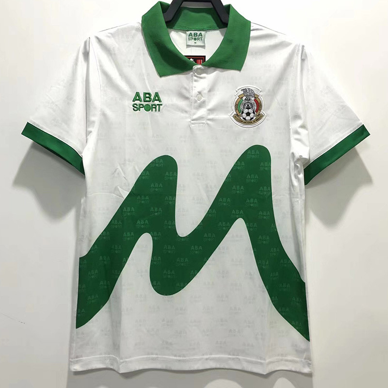 1995 Mexico Away White Retro Soccer Jersey