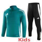 2024 AD Green Kids Half Pull Tracksuit