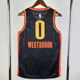 23-24 OKC Thunder WESTBROOK #0 Dark Blue City Edition Top Quality Hot Pressing NBA Jersey