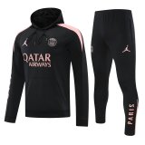 Mens PSG Hoodie Sweatshirt + Pants Training Suit Black 2024/25
