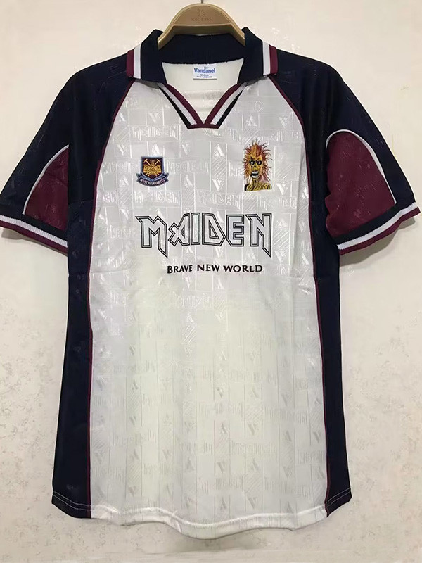 1999 West Ham #7 Iron Maiden Away Retro Soccer Jersey