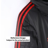 23-24 Internacional White Hooded Cotton Coat Red Edge