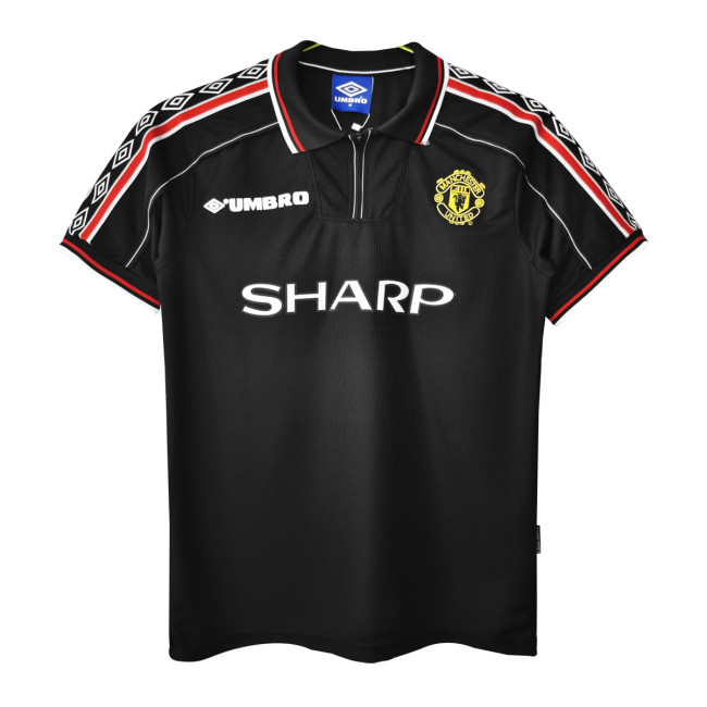 Mens Manchester United Retro Black Jersey 1998/99