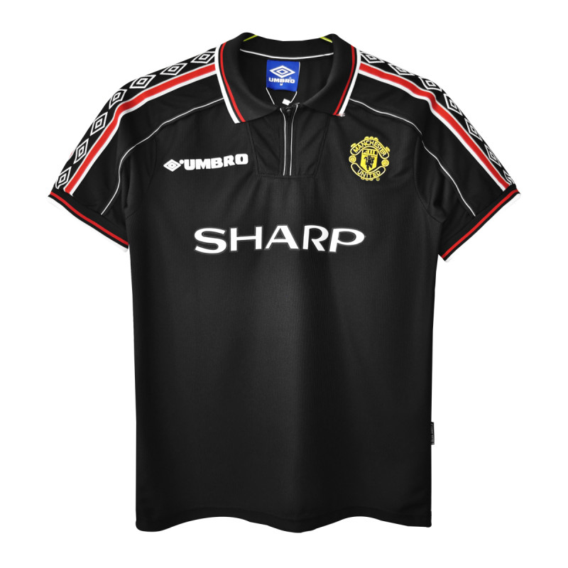 Mens Manchester United Retro Black Jersey 1998/99