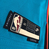 22-23 Pistons HILL #33 Blue Top Quality Hot Pressing NBA Jersey (Retro Logo)