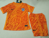24-25 England Orange GoalKeeper Kids Soccer Jersey