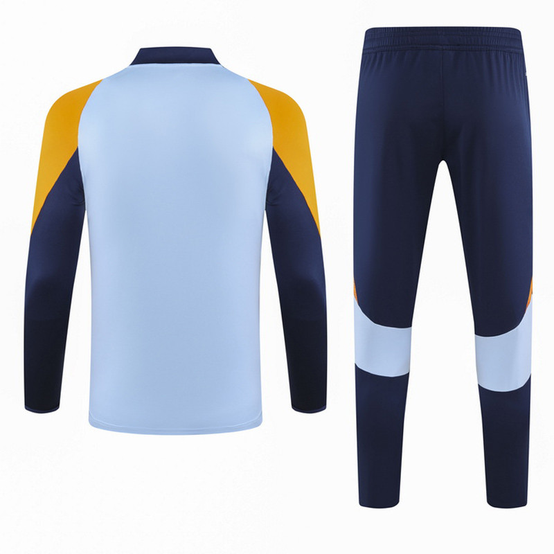 24-25 Real Madrid Blue Yellow Half Pull Tracksuit
