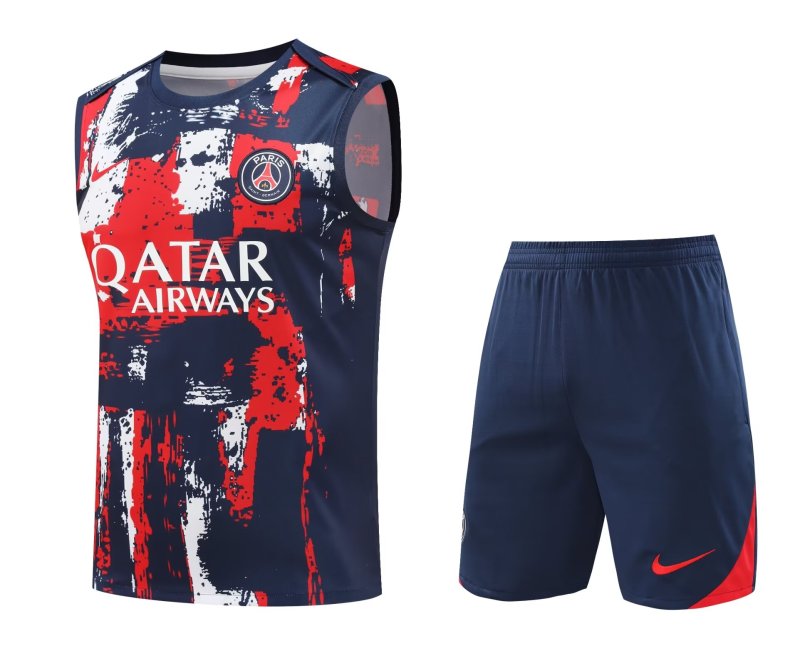 Mens PSG Tank top and shorts suit  Royal Red 2024/25