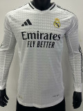24-25 Real Madrid Home Long Sleeve Player Version Soccer Jersey