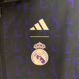 23-24  Real Madrid  Black & Blue Double Sided Windbreaker