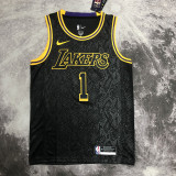LAKERS RUSSELL #1 Black Top Quality Hot Pressing NBA Jersey