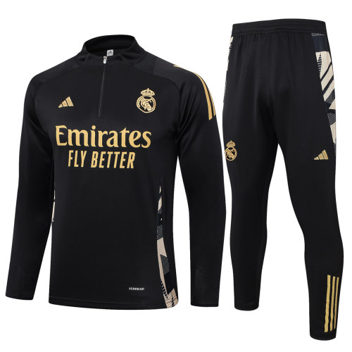 Mens Real Madrid Training Suit Black 2024/25