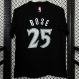 T178 Wolves ROSE #25 Black High Quality Casual T-Shirt