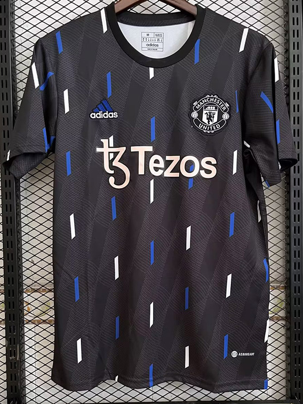 2023 Man Utd Grey Black Fans Training Shirts
