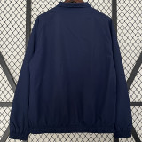 2024 Real Madrid  Black & Dark Blue Double Sided Windbreaker