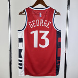 24-25 Clippers GEORGE #13 Red Top Quality Hot Pressing NBA Jersey (Trapeze Edition)
