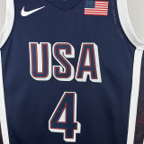 2024 Olympic Game USA CURRY # 4 Dark Blue Basketball Jersey