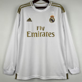 2019-2020 Real Madrid Home Long Sleeve Retro Soccer Jersey