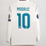 2017-2018  Real Madrid Home Long Sleeve Retro Soccer Jersey