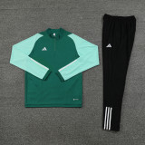 2024 AD Green Kids Half Pull Tracksuit