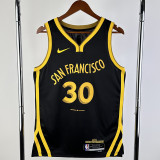 23-24 WARRIORS CURRY #30 Black City Edition Top Quality Hot Pressing NBA Jersey (V领)