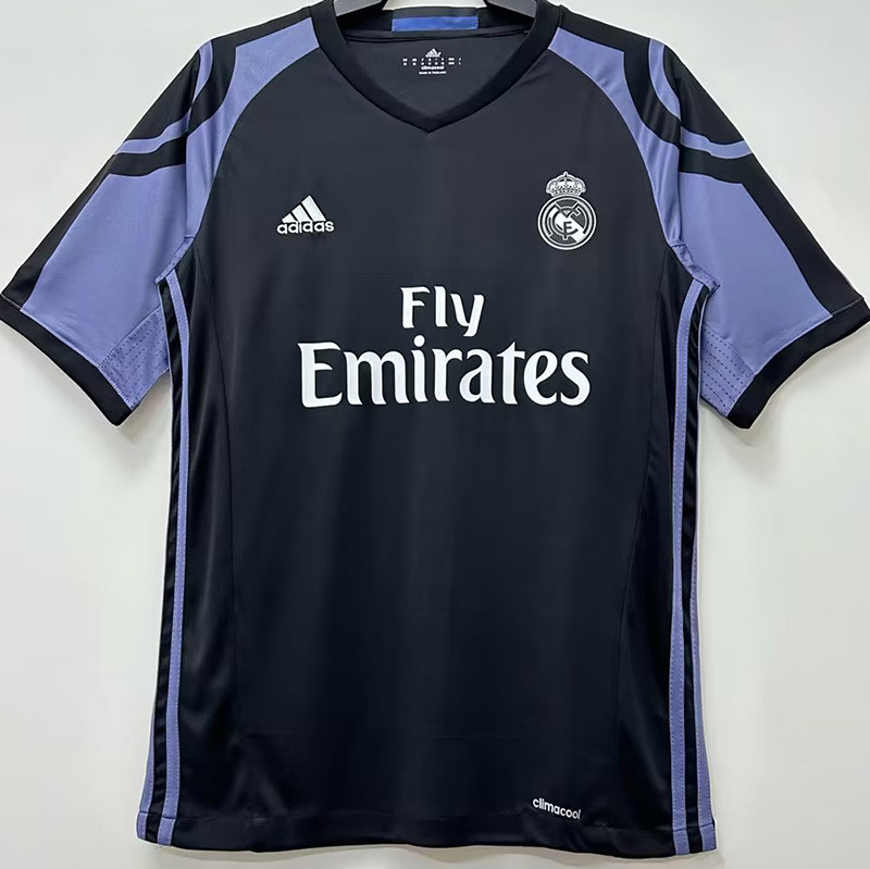2016-2017 Real Madrid   Away Black Retro Soccer Jersey