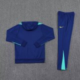 Mens Brazil Hoodie Sweatshirt + Pants Training Suit Navy 2025