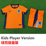 24-25 Netherlands Home Kids Player Version Soccer Jersey