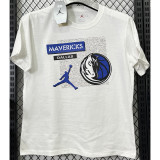 T199 Dallas Mavericks Jordan White High Quality Casual T-Shirt