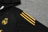 Mens Real Madrid Hoodie Sweatshirt + Pants Training Suit Black II 2024/25