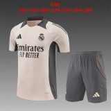 Kids Real Madrid Short Training Suit Light Grey 2024/25