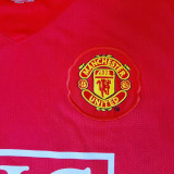 2007-2008 Man Utd Home Long sleeve Retro soccer jersey