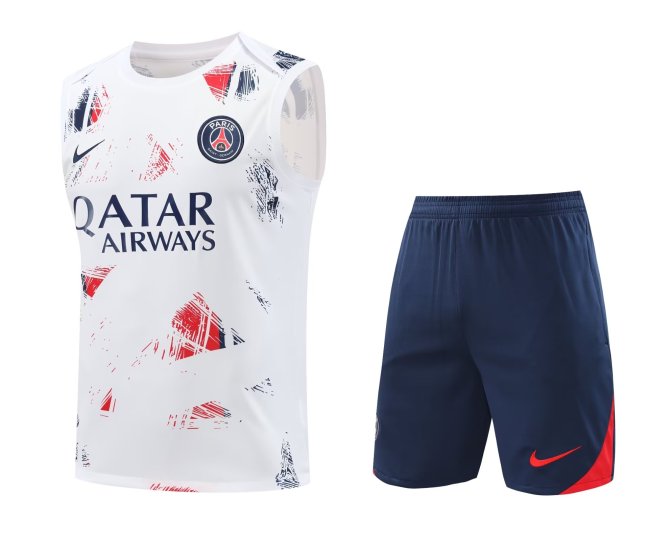 Mens PSG Tank top and shorts suit  White 2024/25