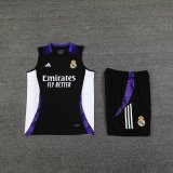Mens Real Madrid  Black Vest Short traning suit 2024/25
