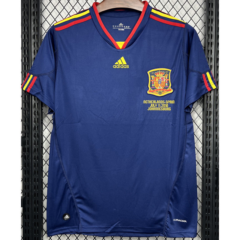 2010 Spain Away Royal Blue Retro Soccer Jersey