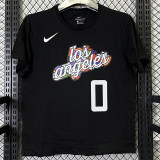 T262 Clippers WESTBROOK #0 Black High Quality Casual T-Shirt