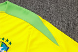 Mens Brazil Short Training Suit Yellow 2024