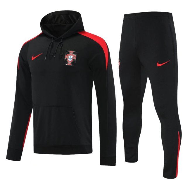 Mens Portugal Hoodie Sweatshirt + Pants Training Suit Black 2025